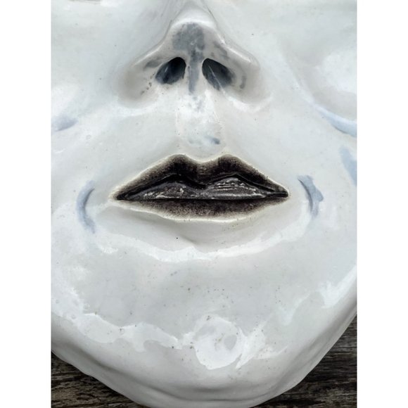 Vintage Asian Japanese Plaster Face Mask Wall Decor - Picture 10 of 11